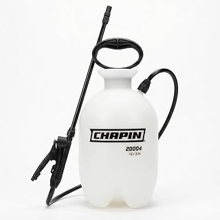 Chapin 20004 Sprayer Tank, Lawn and Garden, Hand Pump Pressured, Anti-Clog Filter, Adjustable Spray Nozzle, Spray Plants, Watering, Weeds, Fertilizer and Pests, White, 1 Gallon (4.5 Liters)