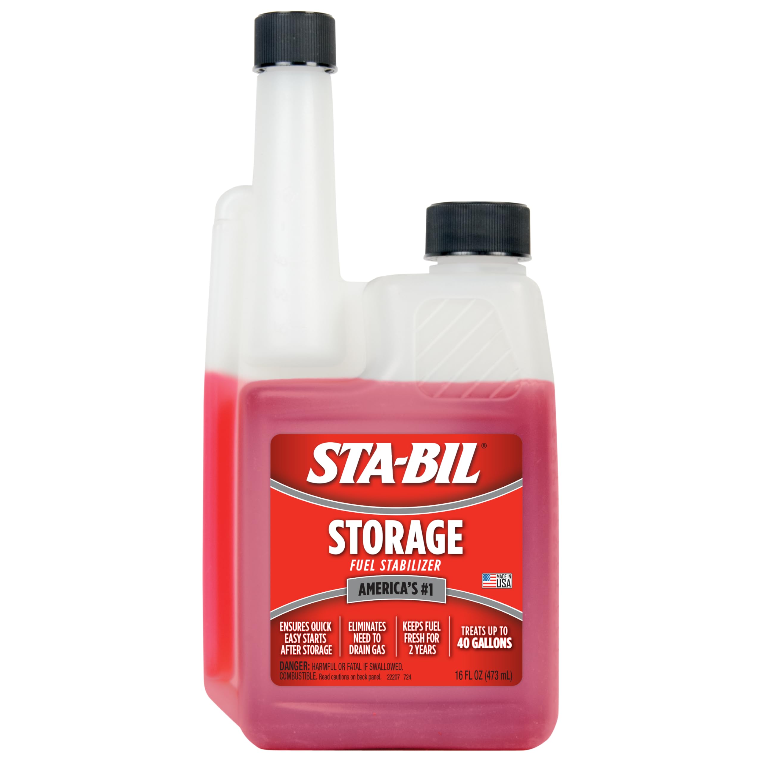 STA-BIL Storage Fuel Stabilizer, 16 oz | Treats 40 gallons. Keeps fuel fresh for