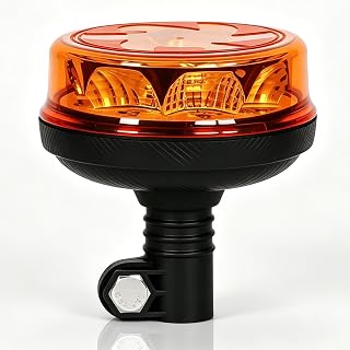Yinaolan LED Amber Warning Beacon Light, 16LEDs 12/24V Orange Blinking Lamp 4 Flash & 2 Rotating Patterns for Agricultural Machines, Commercial Vehicle, School Bus, Tractor Excavators Truck
