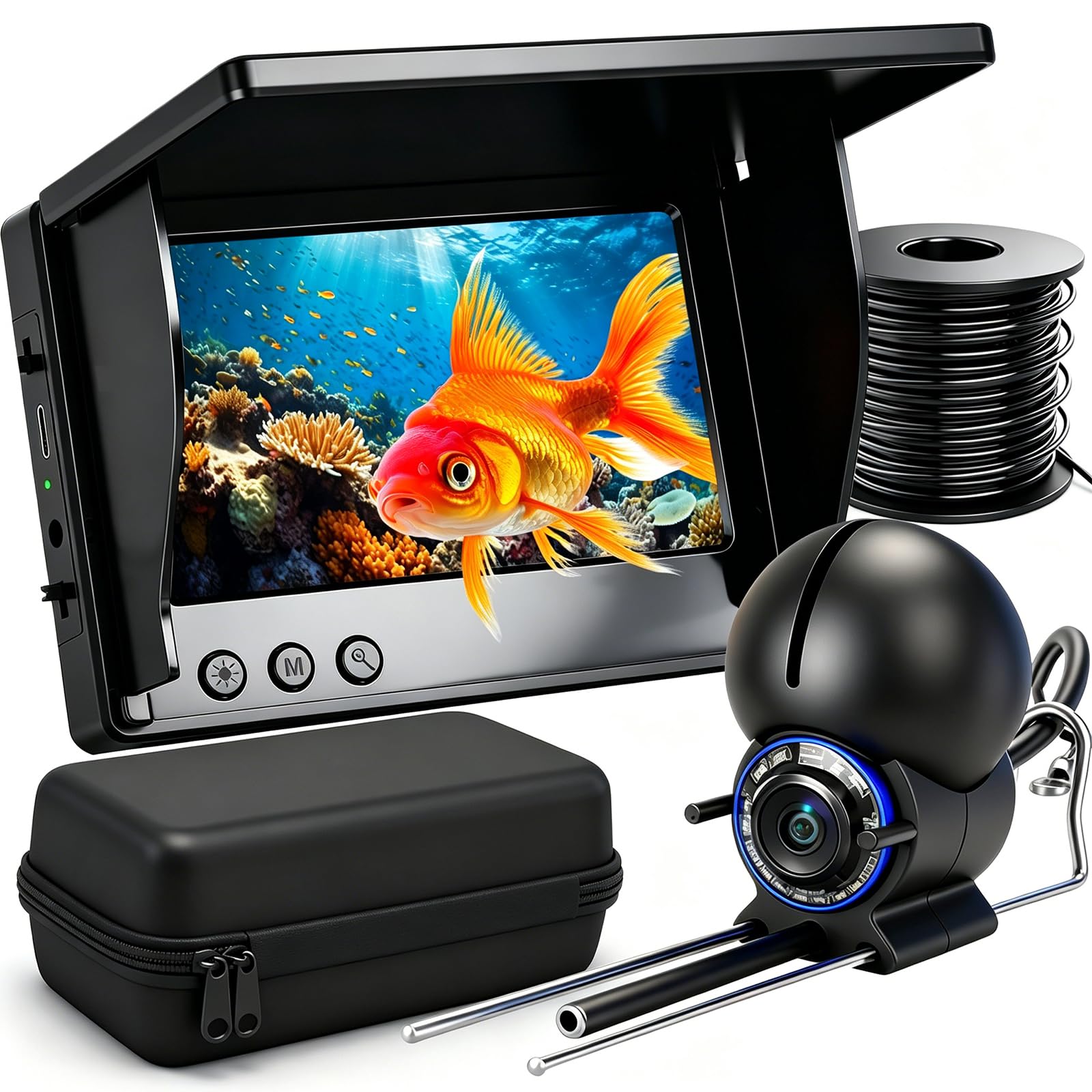 Underwater Fishing Camera 1080P HD 4.3" IPS Screen 50ft Cable | 6000mAh Battery,