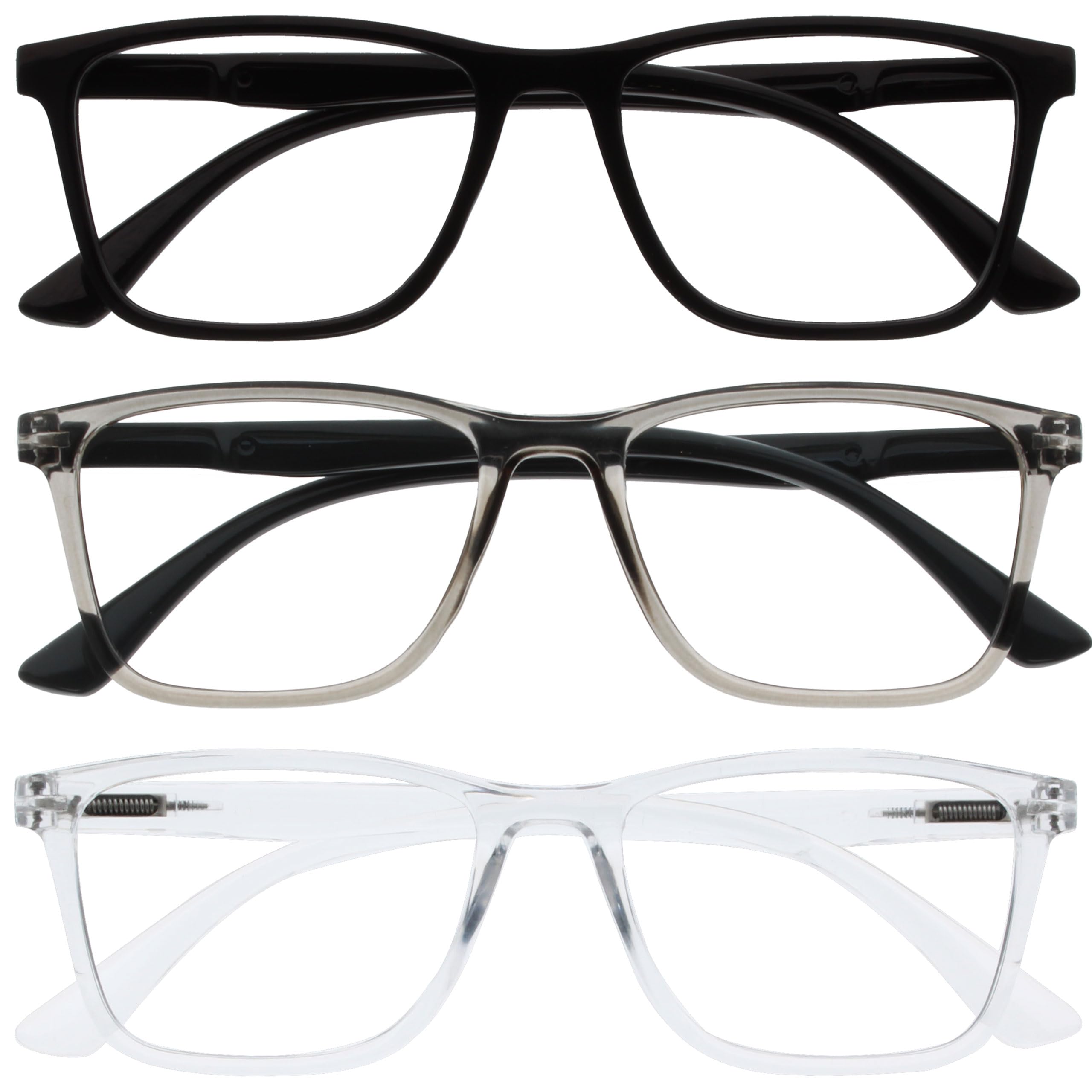 OPULIZE NYX Blue Light Blocking Reading Glasses - Rectangular Frame - UV Anti-Gl