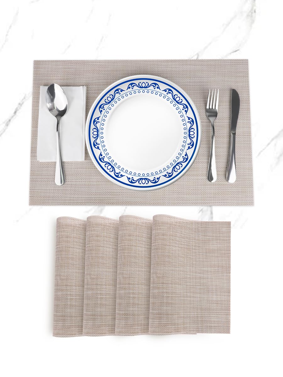 Placemats Set of 4, Placemats for Kitchen Dining Table Placemats, PVC Placemats 