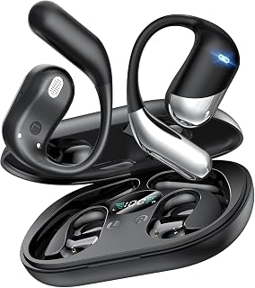 Ultra Open Ear Headphones, Bluetooth 6.1 Bone Conduction Over Ear Earbuds | Super Lightweight, 60H Playtime & LED Display, , Live Translation, IP55, Secure Earhooks for Running, Cycling & Workout