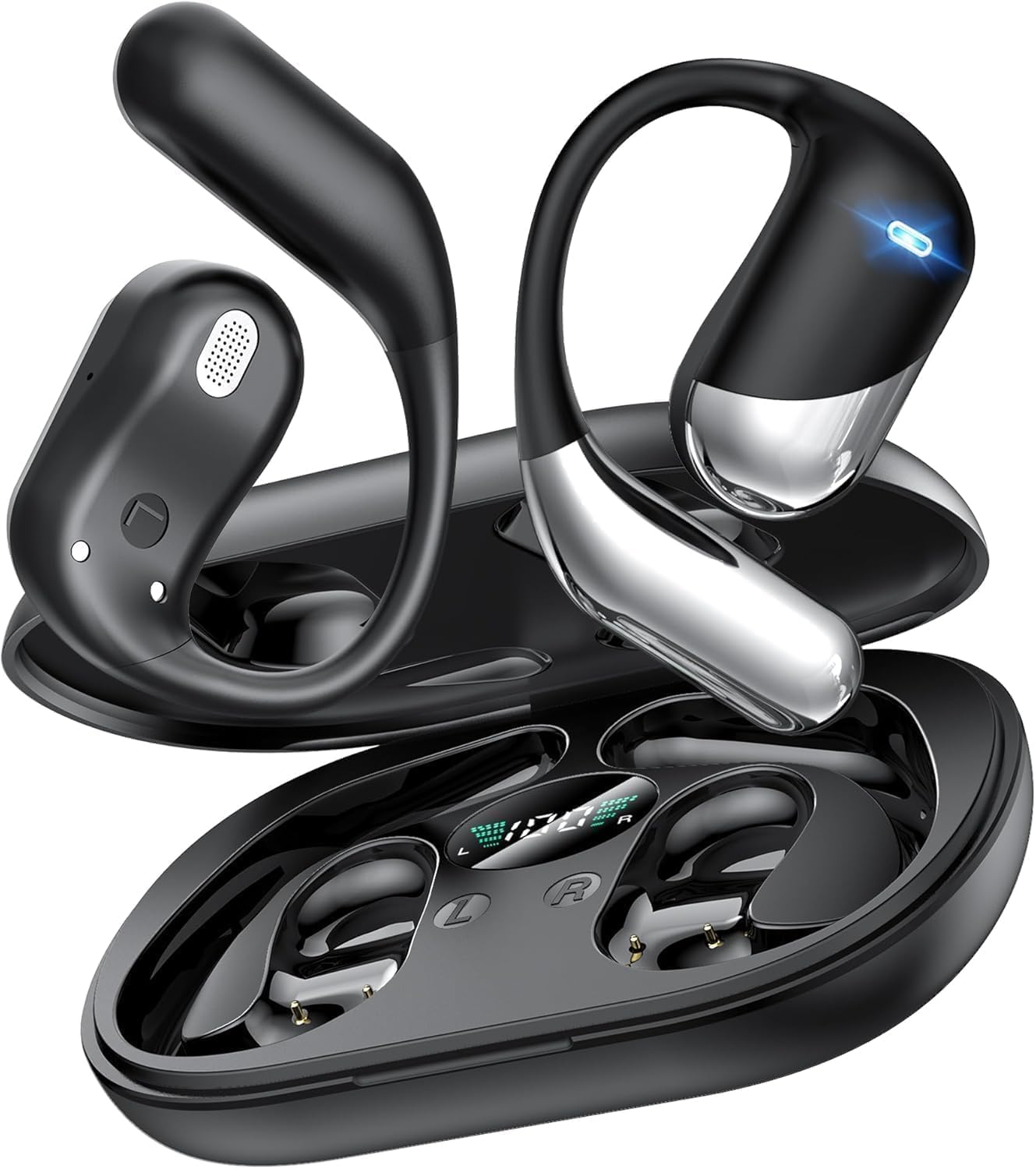 Ultra Open Ear Headphones, Bluetooth 6.1 Bone Conduction Over Ear Earbuds | Supe