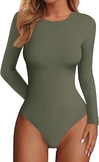 PRETTYGARDEN Body da donna 2026 Primavera Camicie a maniche lunghe aderenti a coste di base a strati Top autunno moda inverno vestiti