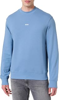BOSS Cotton Terry Sweatshirt with Logo Print