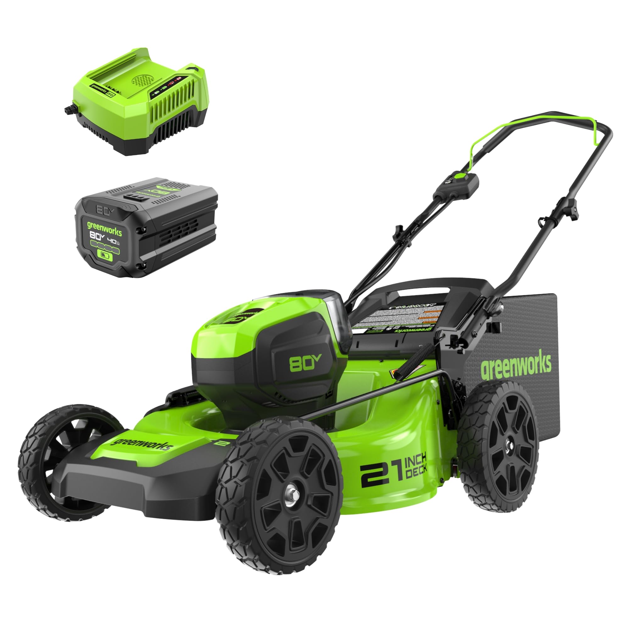 Greenworks PRO 21-Inch 80V Cordless Lawn Mower, 4.0 AH Battery Included GLM80160