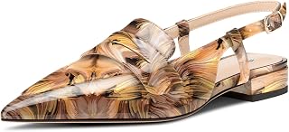 Castamere Women Slingback Shoes Flats Low Heel Heel Closed Pointed Toe Slip-on Loafers Office Casual Shoes 2CM Heels