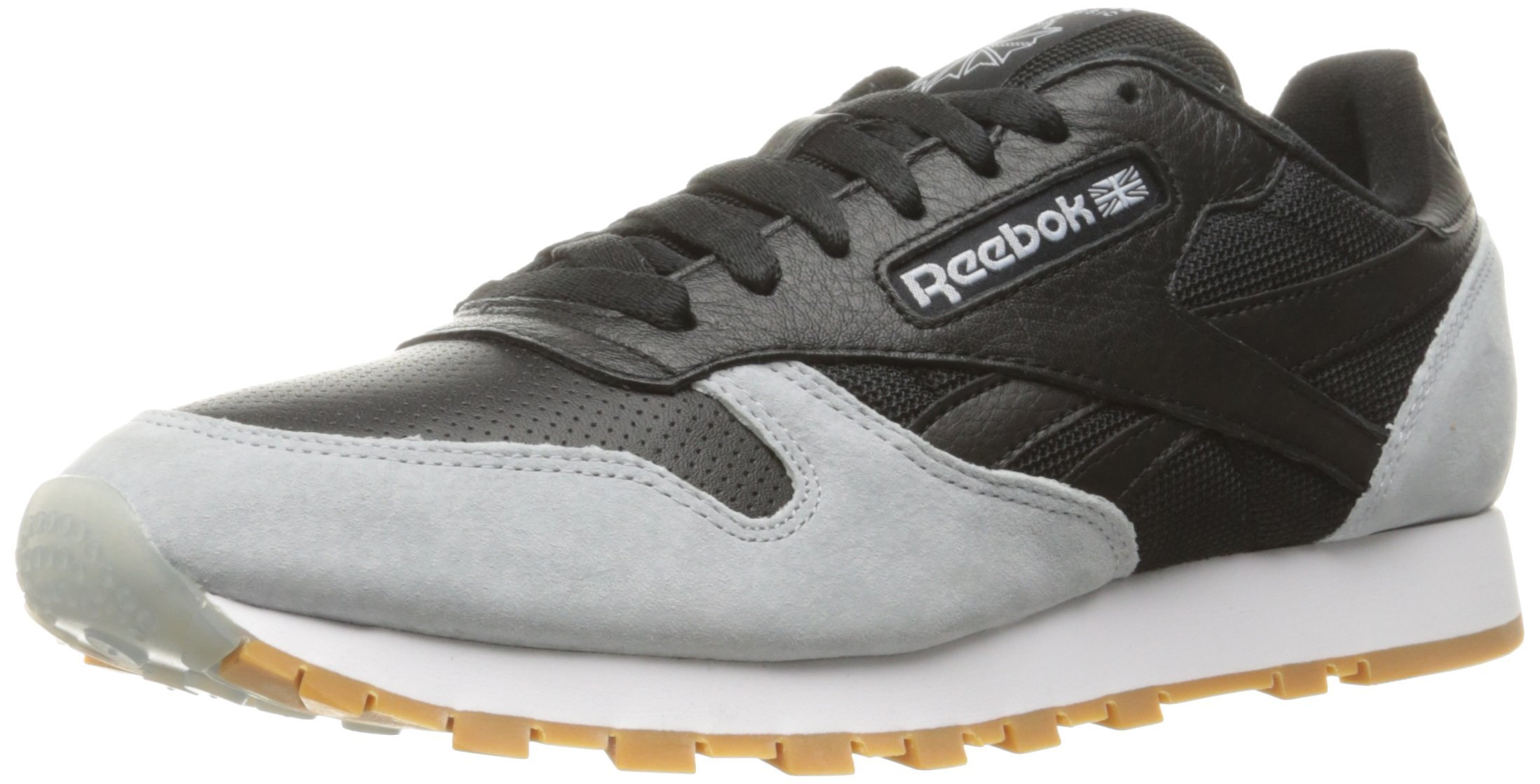 Reebok Cl Leather SG Men's Fitness Shoes, Black Grey Cloud Rubber, 44.5 EU