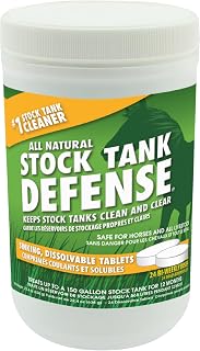 Airmax Stock Tank Defense Livestock Water Trough Cleaner Treatment, 24 Tabs | Clean drinking tanks for horse, cattle, goat & chicken with safe, easy-to-use tablet for farming & agricultural use
