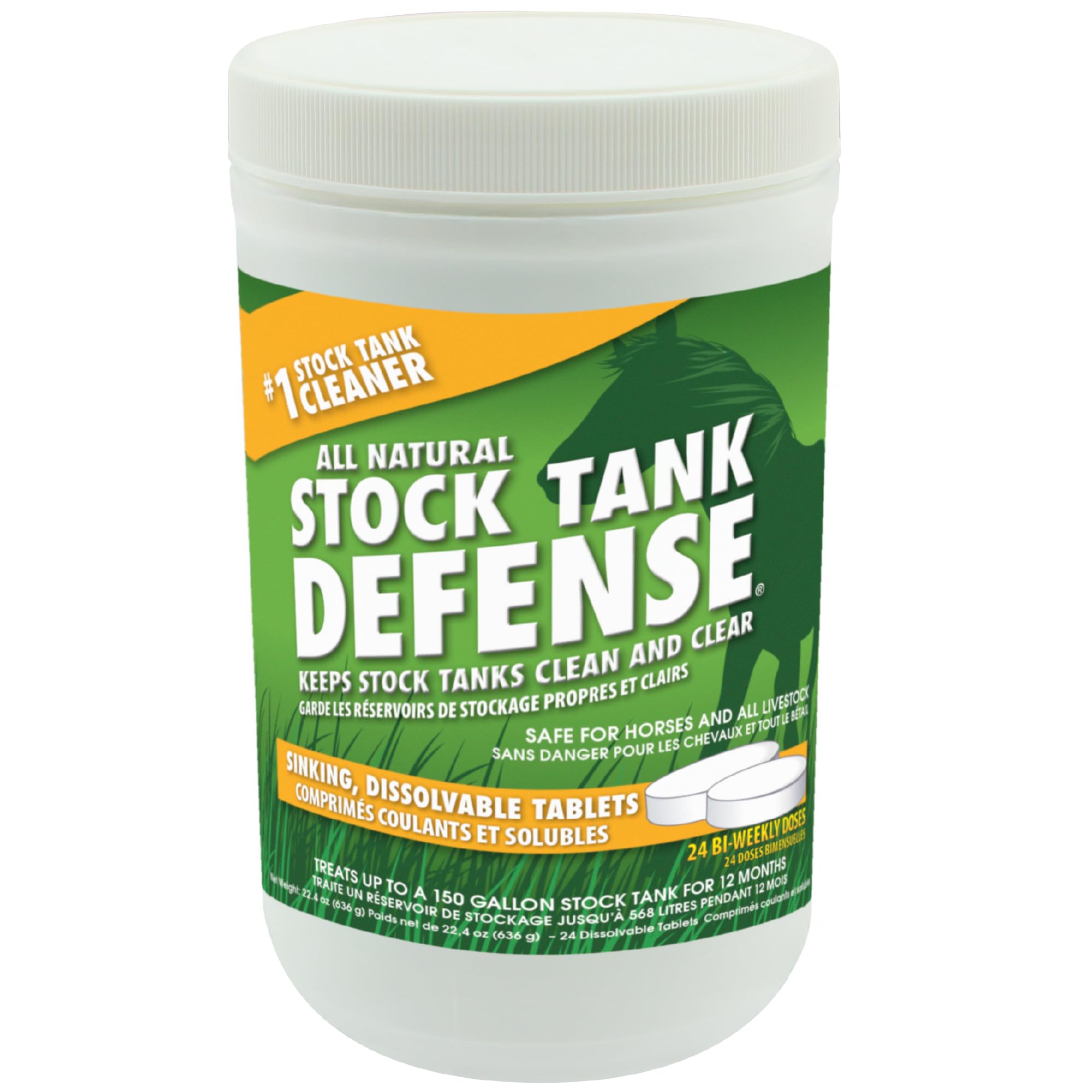 Airmax Stock Tank Defense Livestock Water Trough Cleaner Treatment, 24 Tabs | Cl