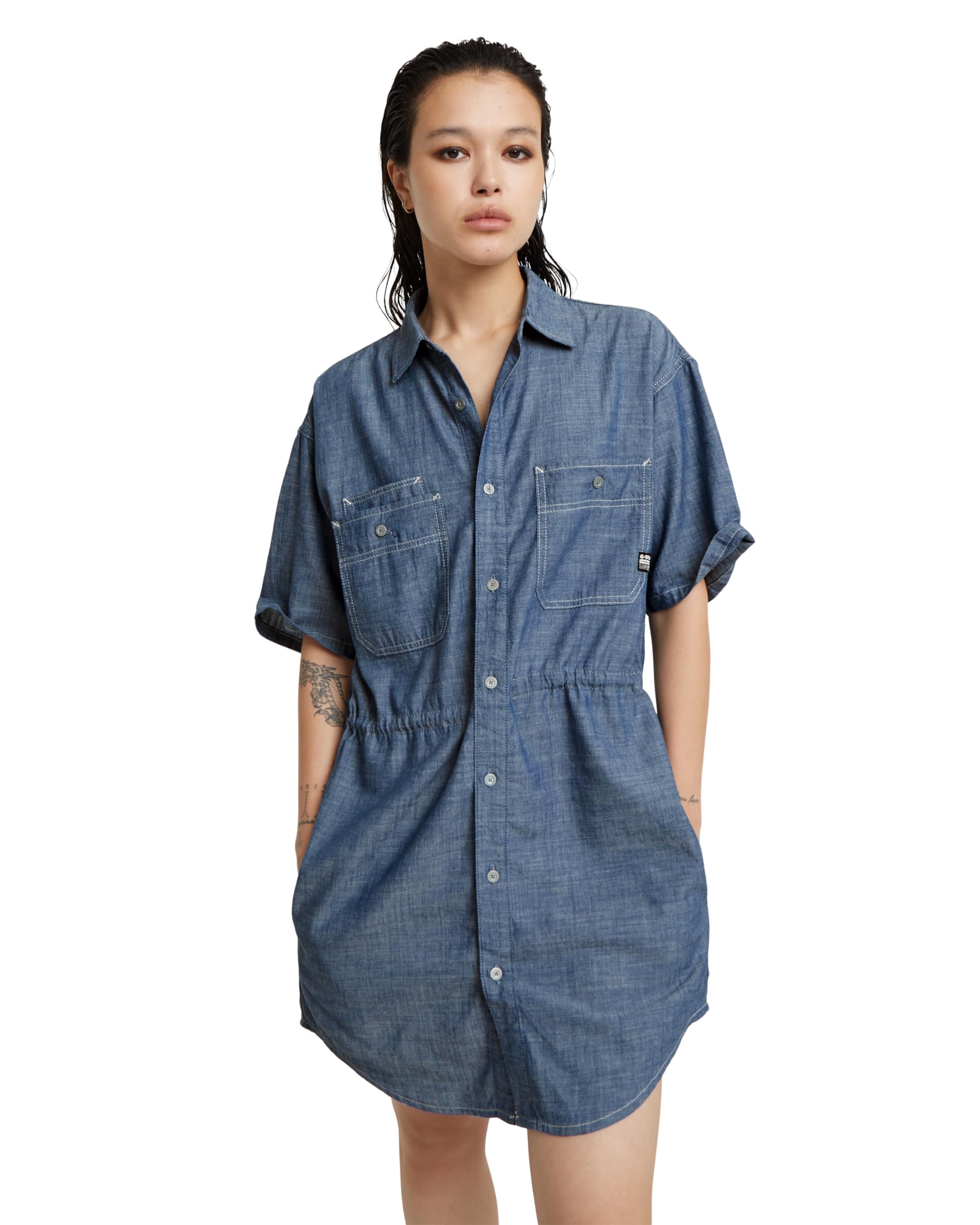 G-Star Damen Relaxed Drawcord Ss Wmn Casual Dress