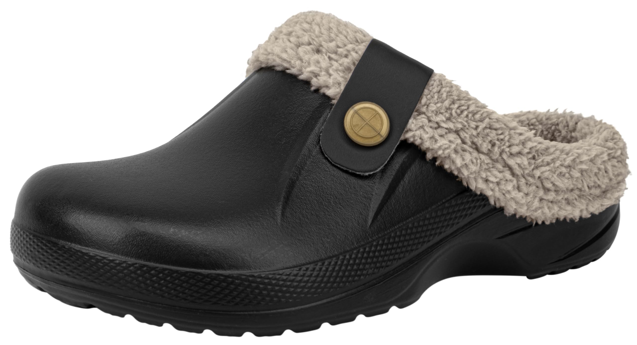 ChayChax Women's Winter Furry Clogs Men Slippers Warm Plush House Slippers Water