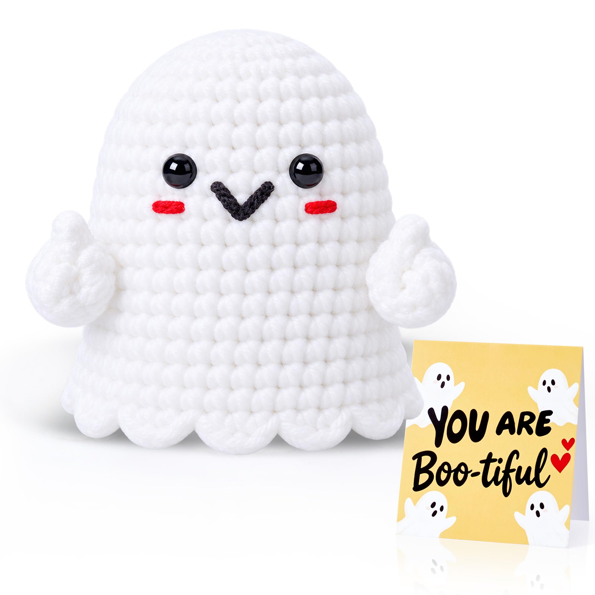 QINJIEJIE Crochet Ghost Halloween Boo Basket Stuffers Gift for Women Men | Handm