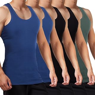 FALARY Men's Tank Top 3/5 Pack 100% Cotton Tank Top