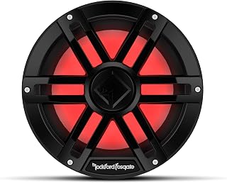 Rockford Fosgate M1D4-10B Color Optix 10" Marine Subwoofer – Black | 4-Ohm Dual Voice Coils, Offering Ultra Bright Multicolor LED Lighting Experience