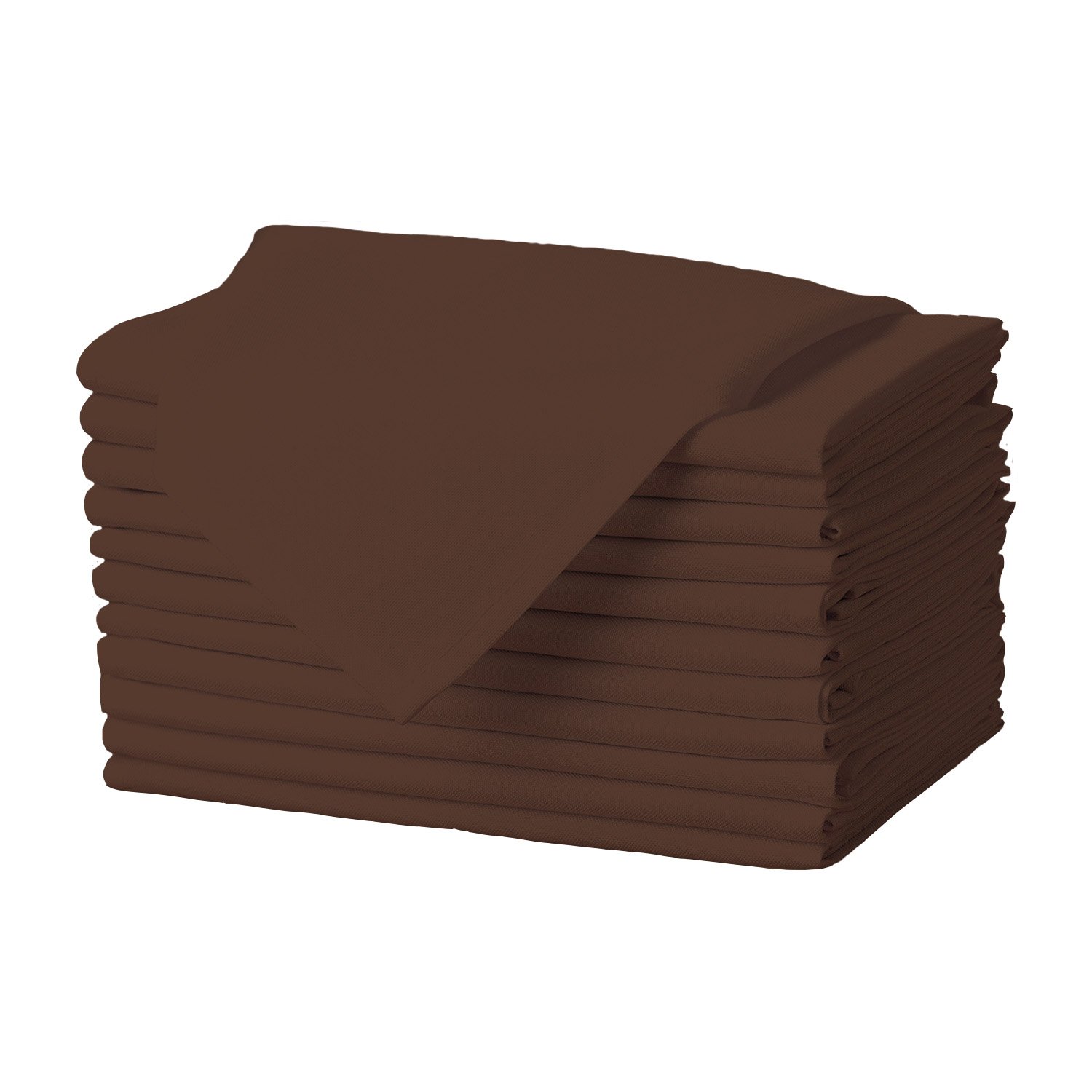 Gee Di Moda Cloth Napkins - 17 x 17 Inch Chocolate Dinner Napkins - Set of 12 So