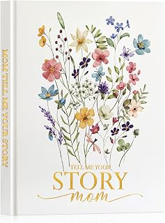 Lanpn Mom Life Story Book Journal with 270+ Prompts, Leather Hardcover Mother Story Guided Journal, Mom Memory Keepsake Heirloom Book to Fill Out, Mother's Day Birthday Christmas Gift for Mom