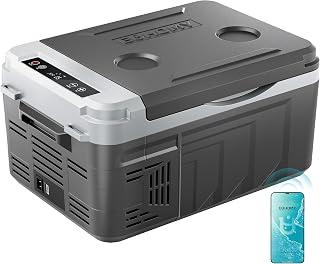 EUHOMY 12QT 12 Volt Refrigerator, Portable Car Fridge with App Control | No Ice Needed, 12V&amp;100-240V,Compressor Cooling, ECO/MAX Modes, 3-Level Battery Protection, 45 dB, Camping/RV/Travel Use