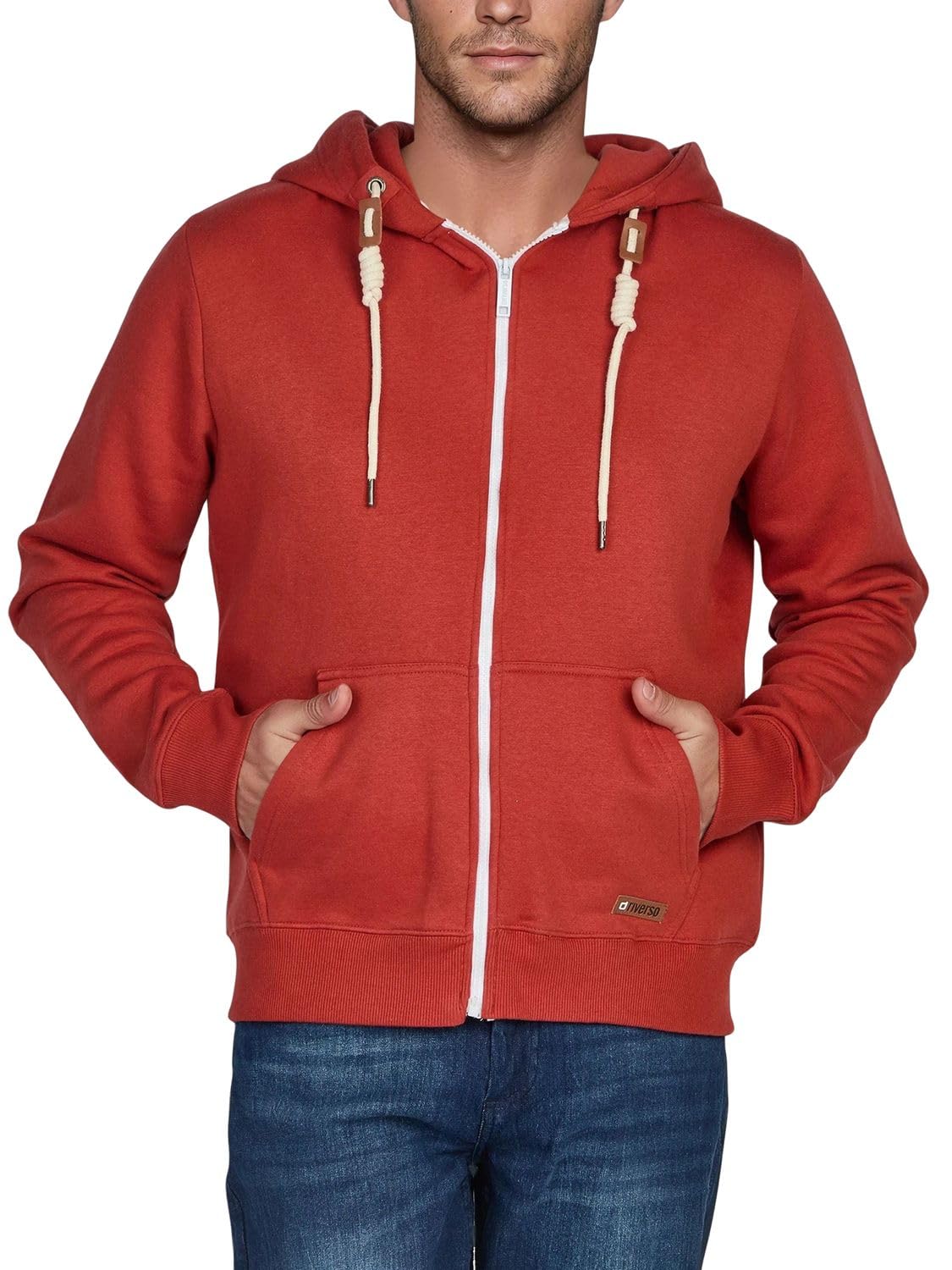Riverso RIVThilo Men's Hooded Jacket Sweatshirt Hoodie Zip Basic Plain Cotton Gr