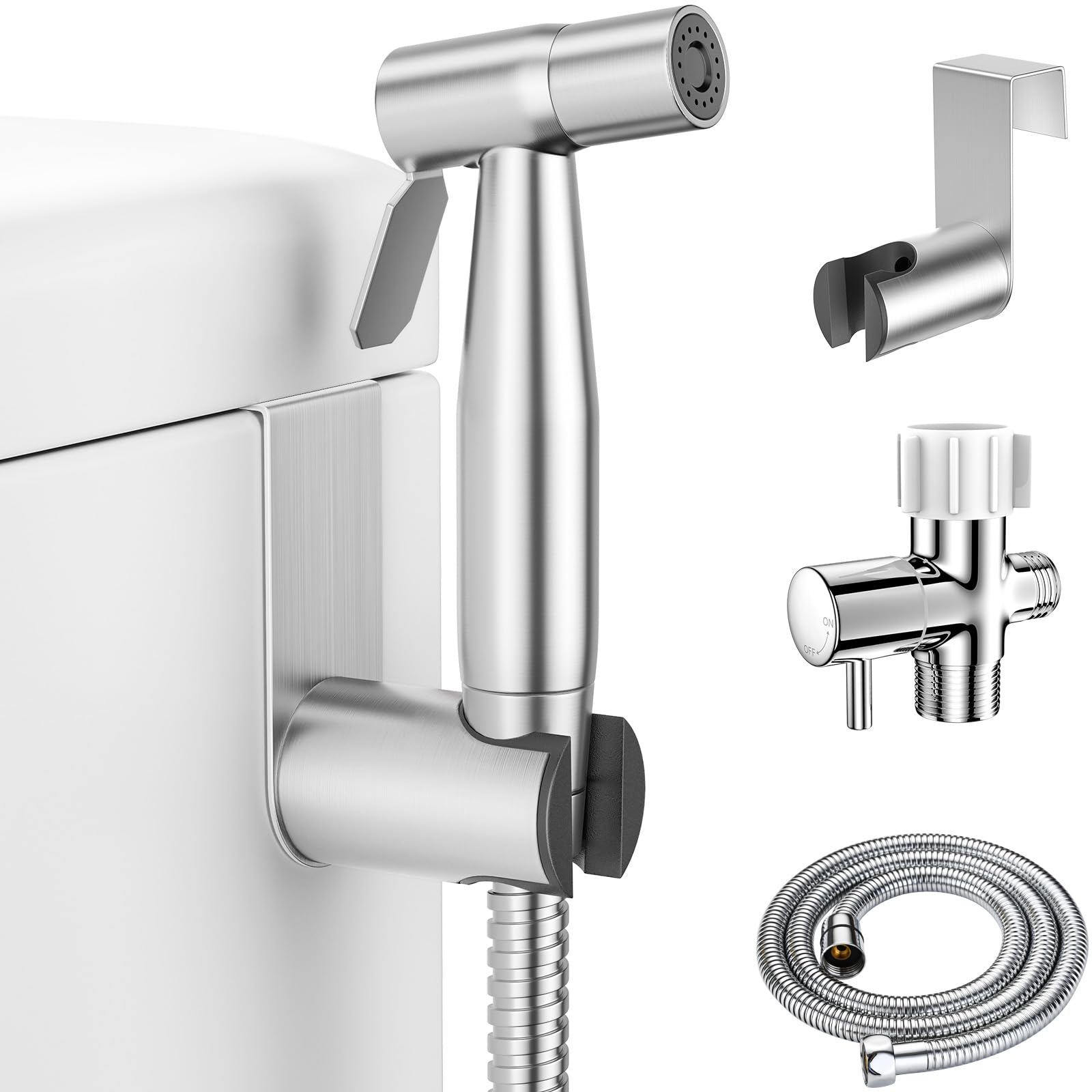 LUFEIDRA Handheld Bidet Sprayer, Adjustable Water Pressure, RV Toilet Use | Leak