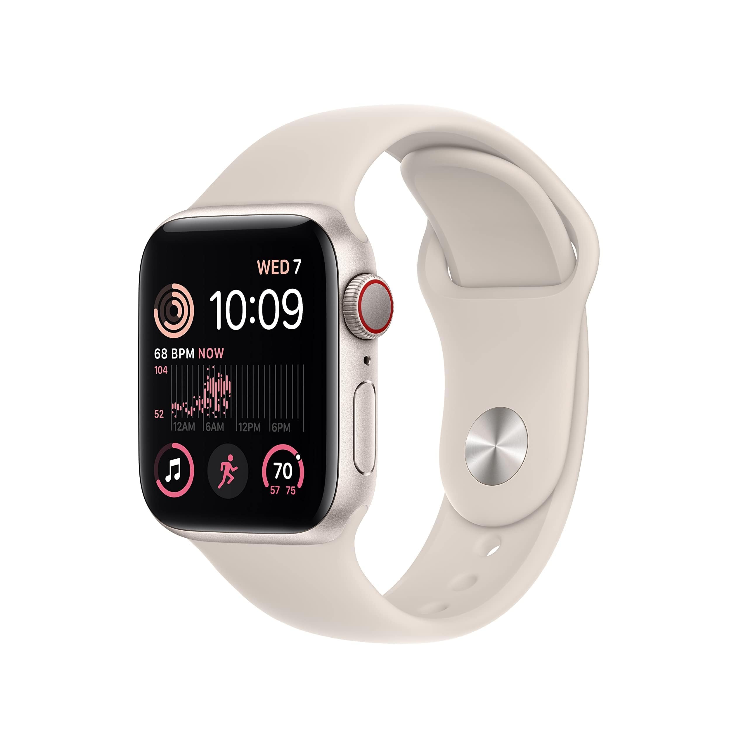 Apple Watch SE (2nd Gen) (GPS + Cellular, 40mm) - Starlight Aluminum Case with S