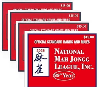 mah Jong 2026 Cards Official Revision - Large Size - 4Pcs | Large Easy-Read Print & Vibrant 4-Color Layout, Splash & Spill Resistant, Durable Portable 6" x 4.75",for Beginners & Seniors