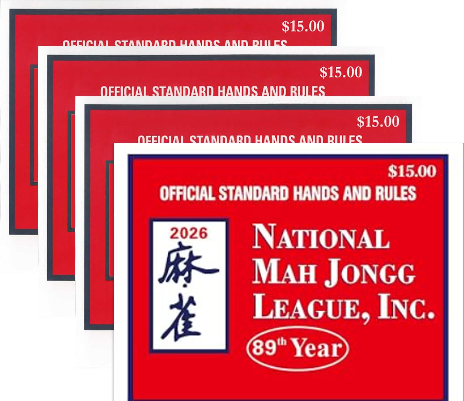 mah Jong 2026 Cards Official Revision - Large Size - 4Pcs | Large Easy-Read Prin