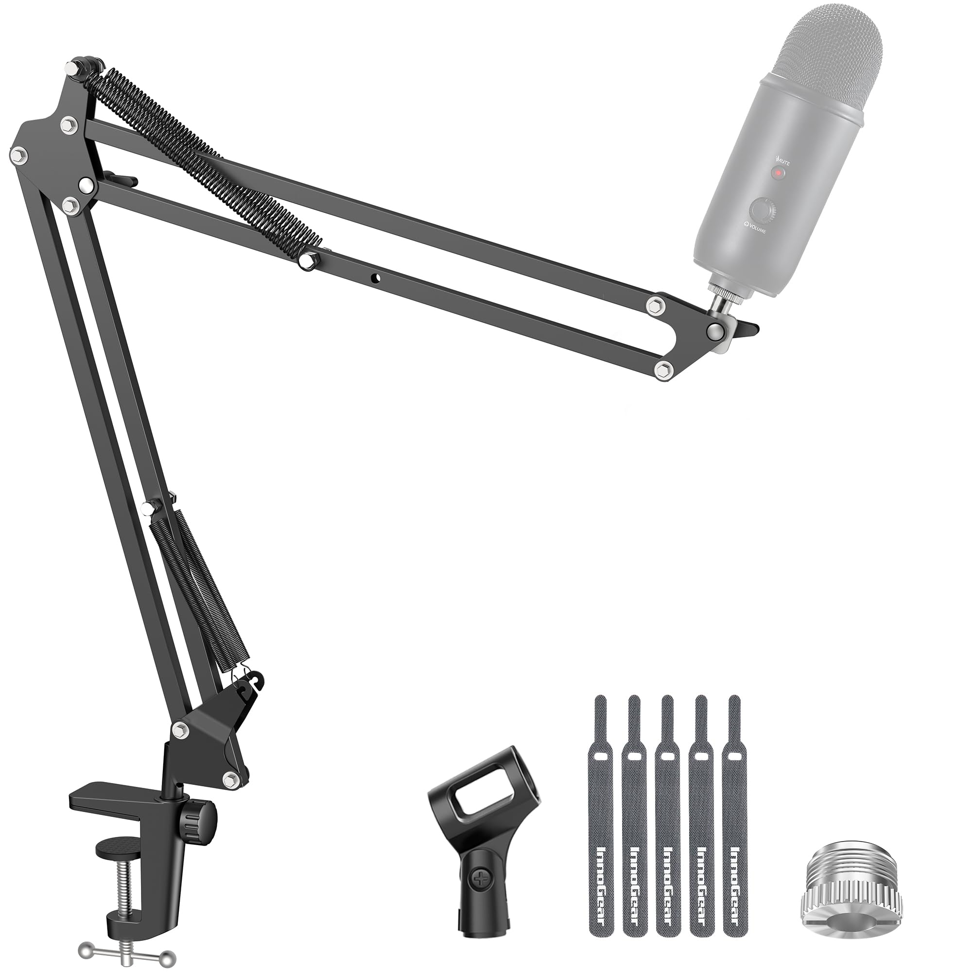 InnoGear Boom Arm Microphone Mic Stand for Blue Yeti Fifine HyperX, Black | Desk