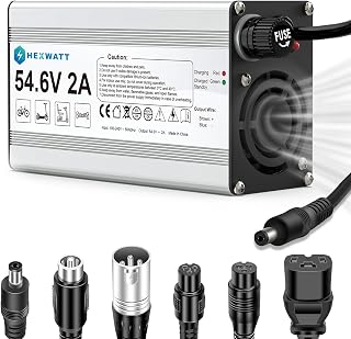 54.6V 2A Charger for 48V Lithium Ion E Bikes and E Scooters Compatible with Lectric Rad Power Aventon GOTRAX NCM VoltBike Rize Bikes Surface 604 Biktrix 7 Connectors Lab Tested Safety