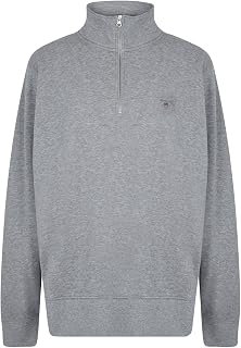 GANT Men's Sweatshirt 1/4 Zip Regular Shield, Bubblegum Pink