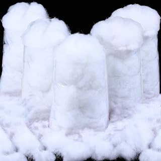 Shappy 35.27 Oz Fake Clouds Christmas Snow White Cotton Fiber Fluffy Indoor