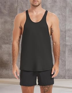 Mens Muscle Training Tank Top Sleeveless Low Cut