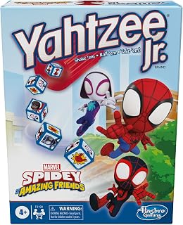 Hasbro Gaming Spidey and His Amazing Friends Yahtzee Jr.Marvel Edition Board Game for Kids, Ages 4 and Up (Amazon Exclusive)