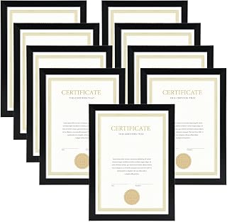 EYMPEU Set of 9 A4 Photo Frames (21 x 29.7 cm) Black for Wall or Table Decoration for Home, Living Room, Office