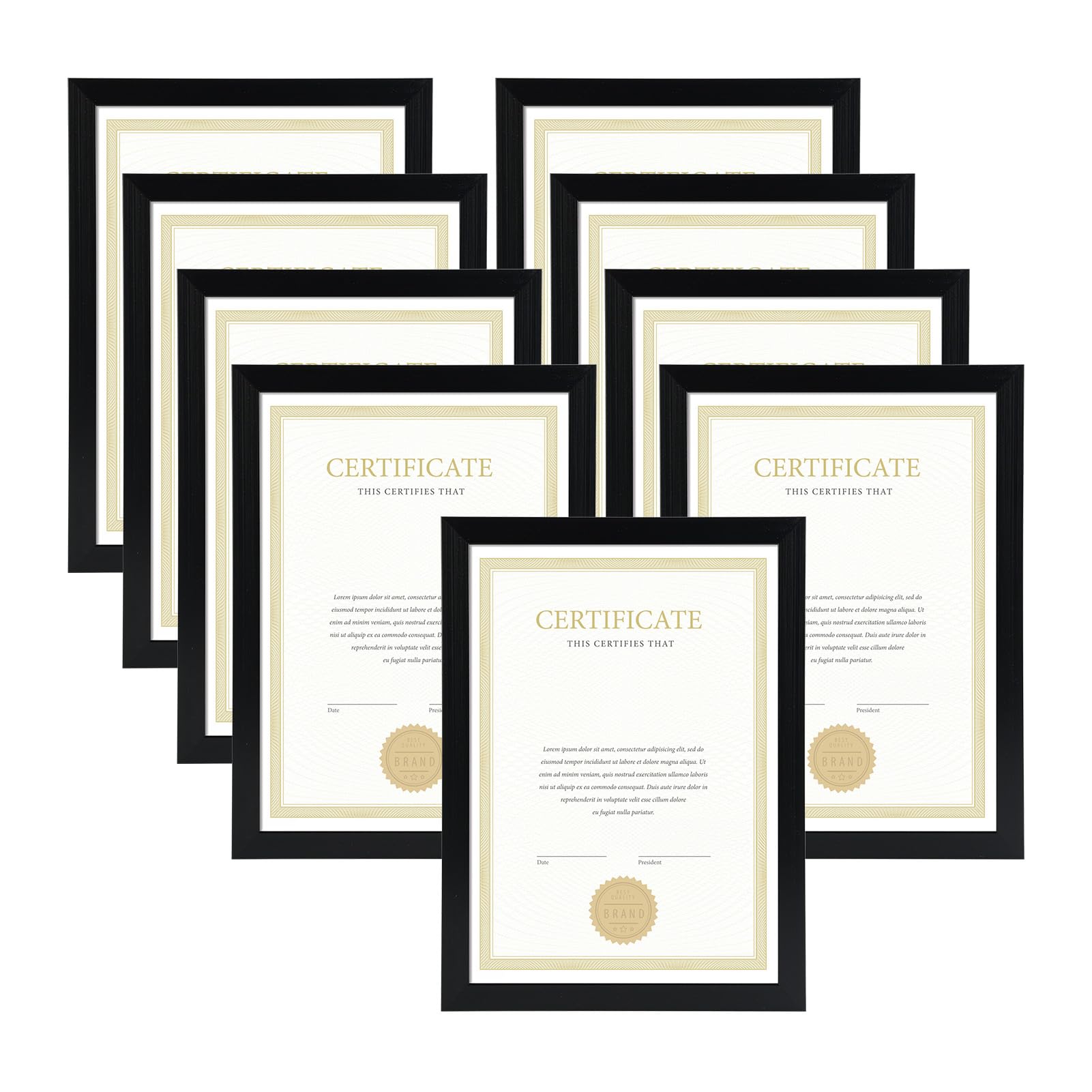 EYMPEU Set of 9 A4 Photo Frames (21 x 29.7 cm) Black for Wall or Table Decoratio