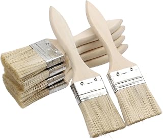 6 Flat Paint Brushes - 1.5" (3.81cm) Wide Brush with Wooden Handle for Acrylic, Watercolor, Oil Painting