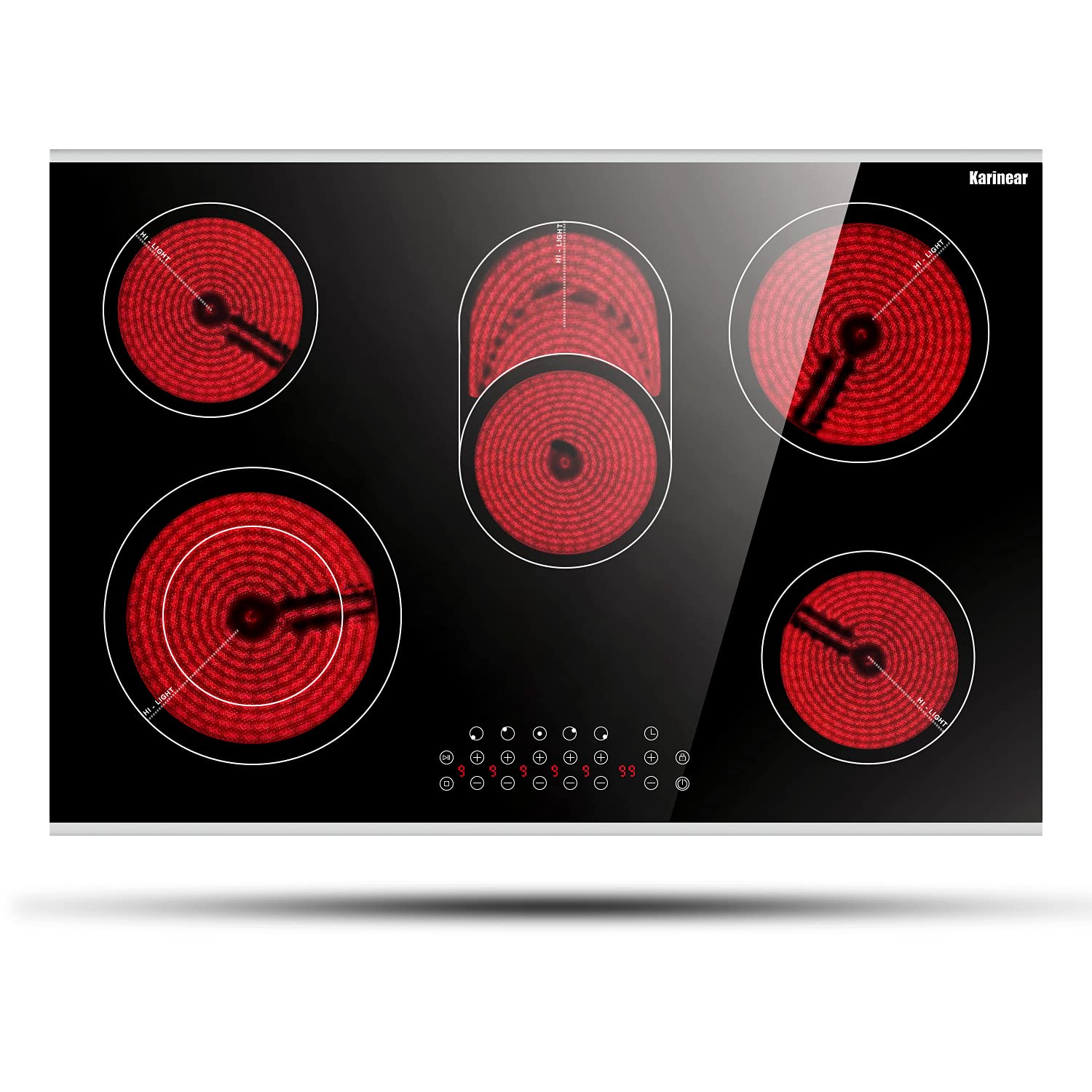 Karinear 30 Inch Electric Cooktop 30 Inch 5 Burner Drop-in Radiant Stovetop | 5 