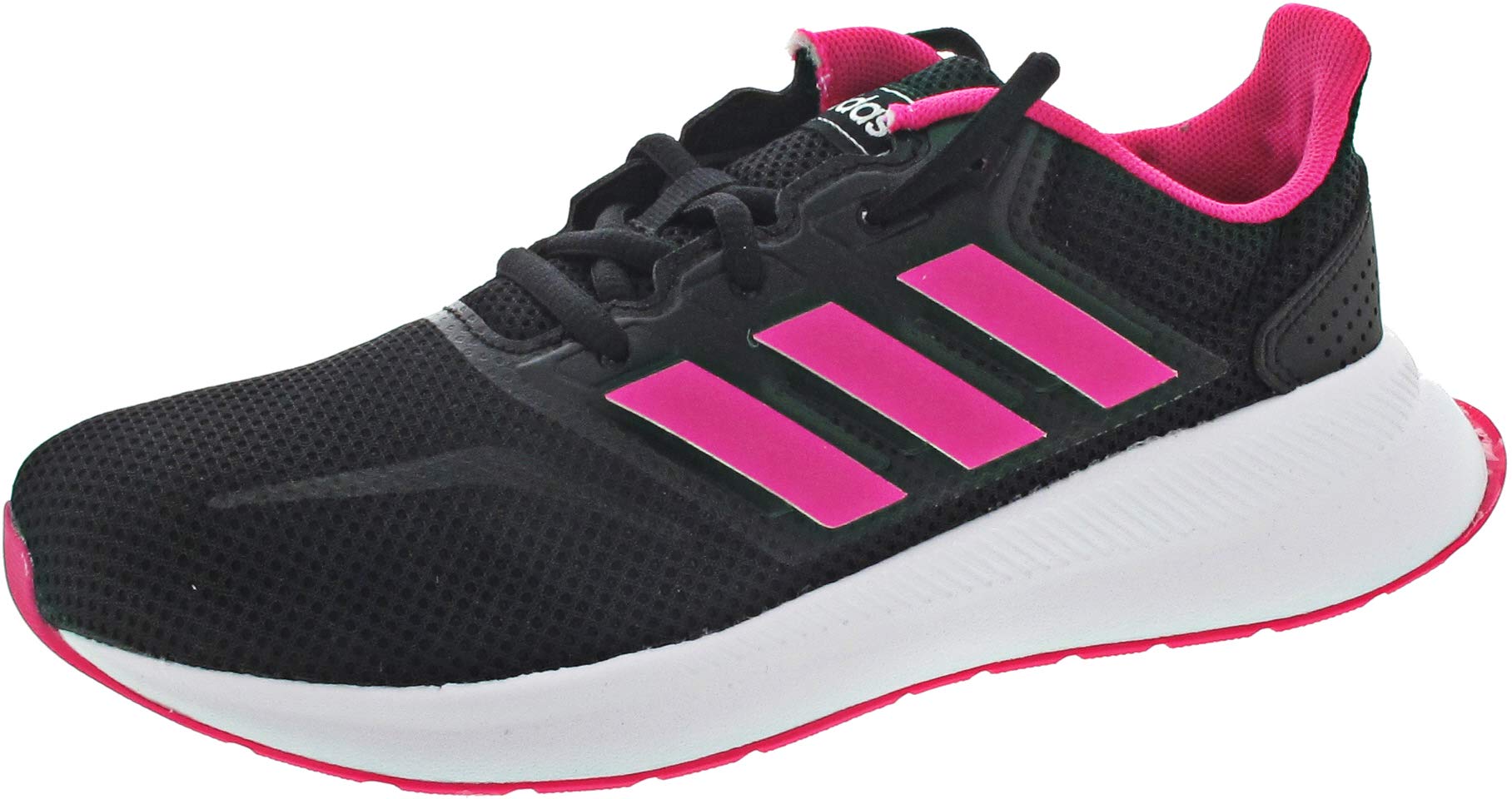 adidas Run Falcon K Shoes - Girls - Black/Shock Pink/White - UK 5