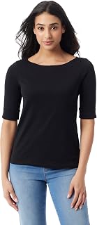 Gloria Vanderbilt Alanis Boat Neck Knit Tee Shirt with Elbow Sleeves Standard Alanis Boat Neck Knit Tee Shirt with Elbow Sleeves Standard Women's (Pack of 1)