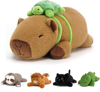 SQEQE Weighted Capybara Plush, Soft Weighted Stuffed Animals Pillow, Cute Plushie Toy for Kids Adults (9.8 Inch/0.8 Lbs)