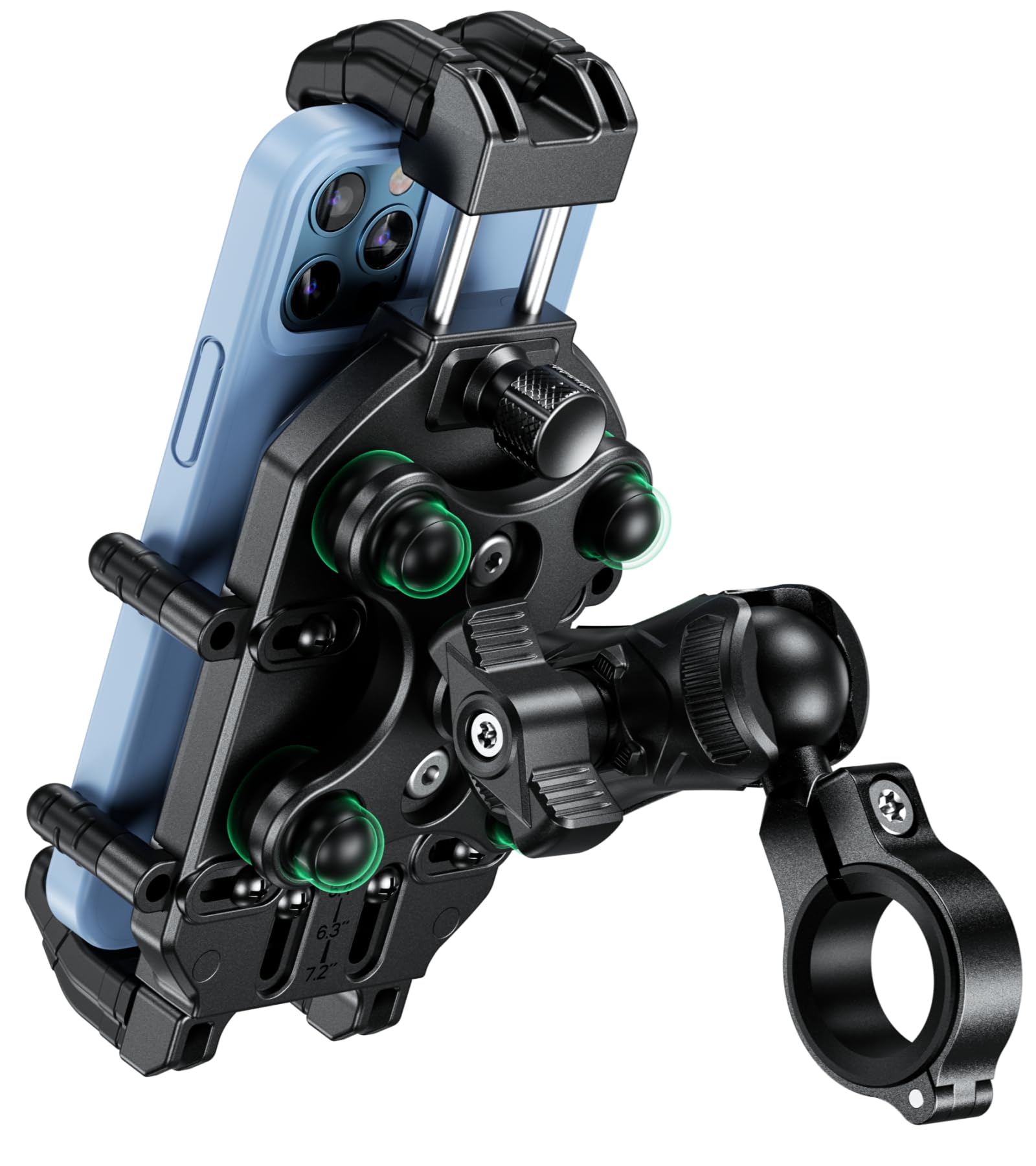 BRCOVAN Anti-Theft Motorcycle Phone Mount Holder with Vibration Dampener | with 