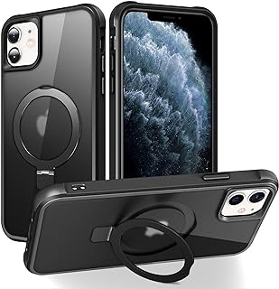 SKYLMW Compatible with iPhone 11 Case with Stand,Black