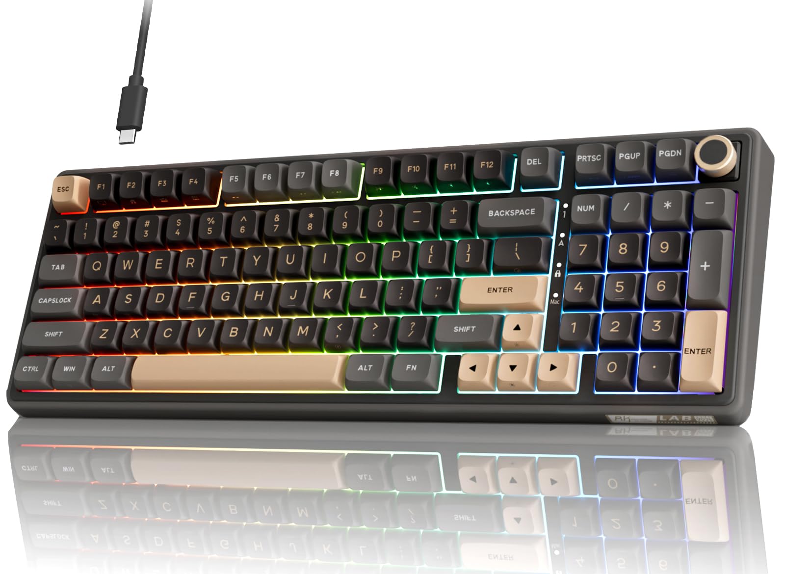 RK ROYAL KLUDGE R98 Pro Wired Mechanical Keyboard, 96% Creamy Gaming Keyboard RG