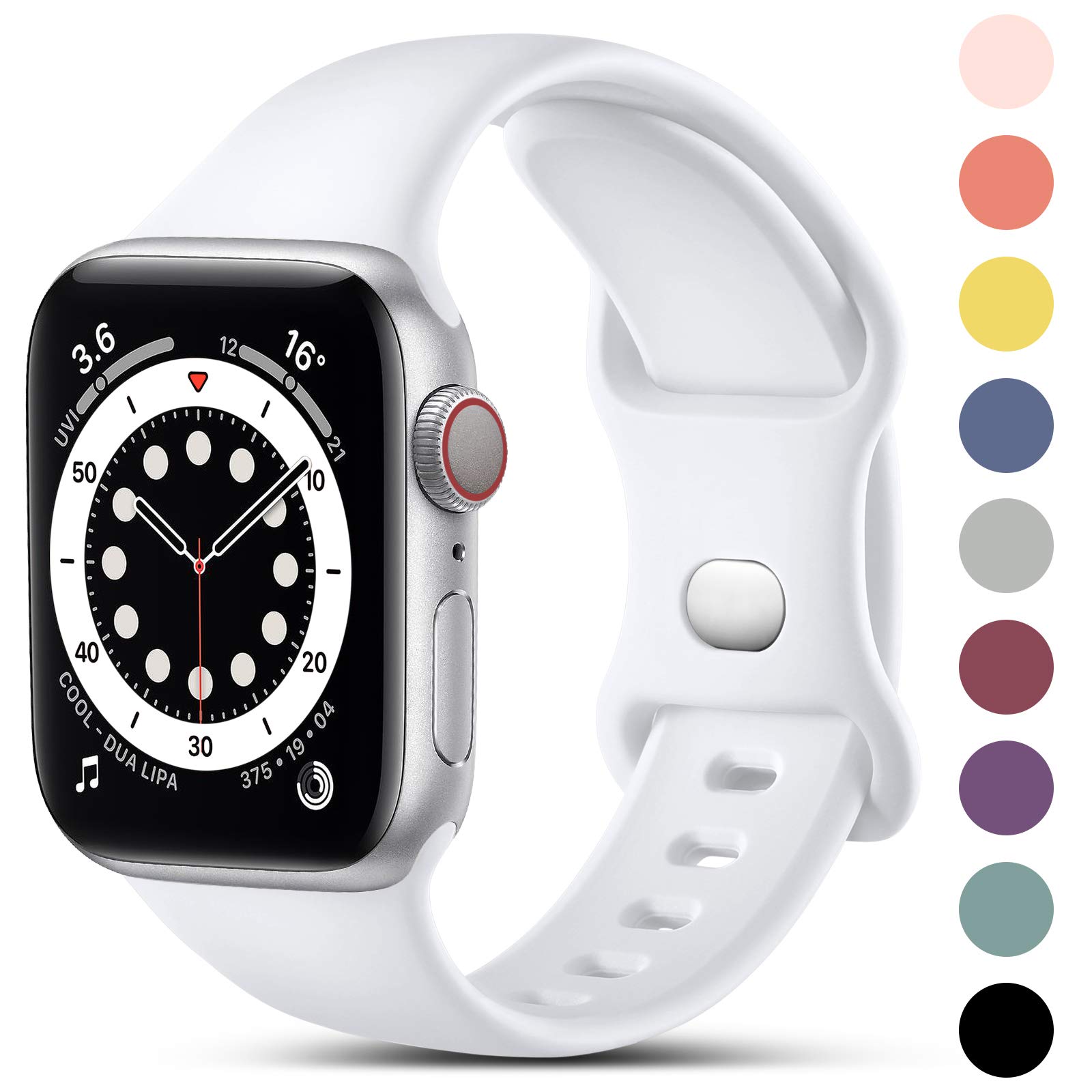 CeMiKa Silicone Sport Strap Compatible with Apple Watch 41mm 40mm 38mm 42mm