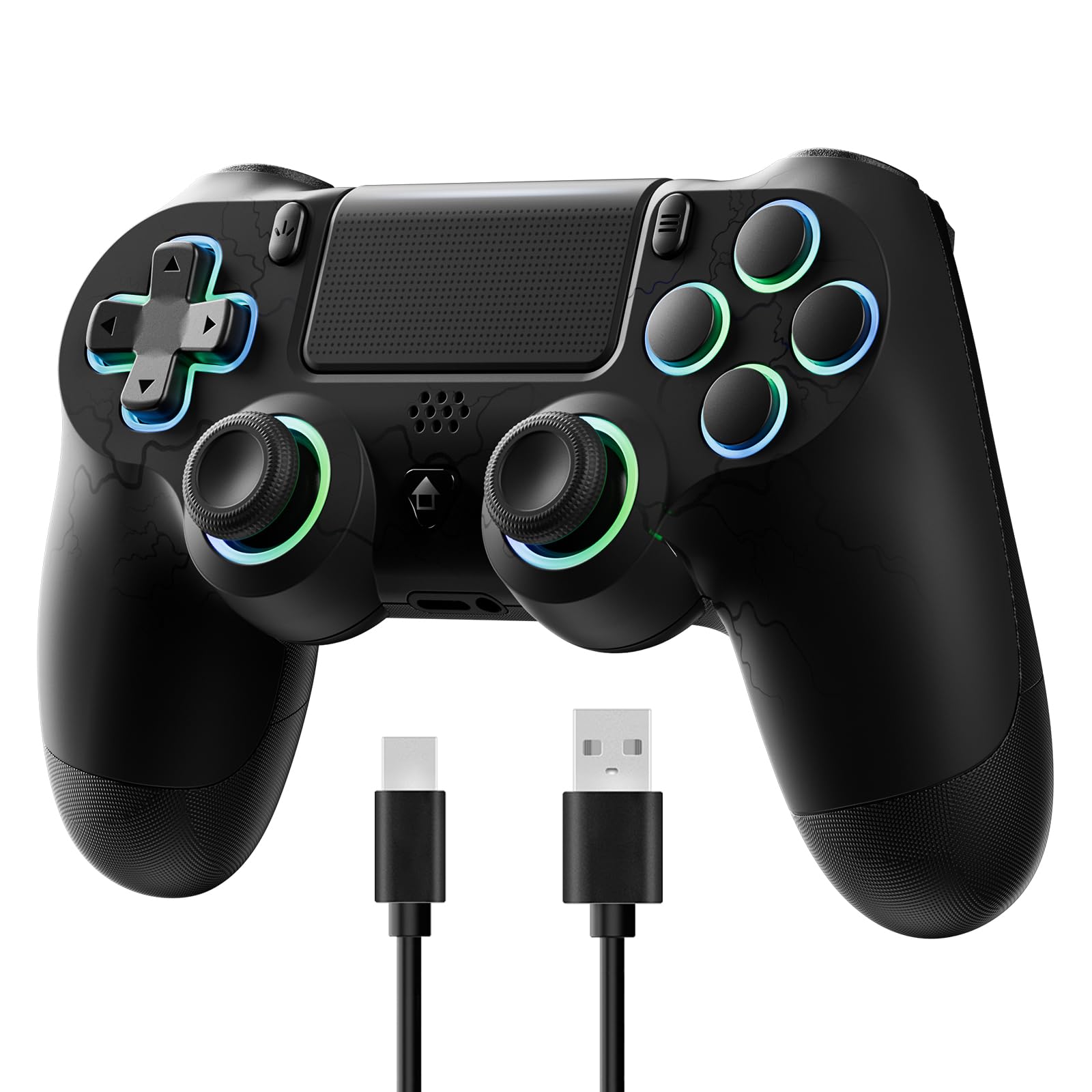 ECHTPower Wireless Controller for PS4, Type-C Port, Bluetooth Controller Compati