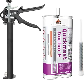 DCP Quickmast E Concrete Epoxy Anchor System 20 fl.oz. and Professional Epoxy Gun Dual Cartridge for 20.2 and 22 fl.oz. | 600 ml and 650 ml - 1:1 Ratio