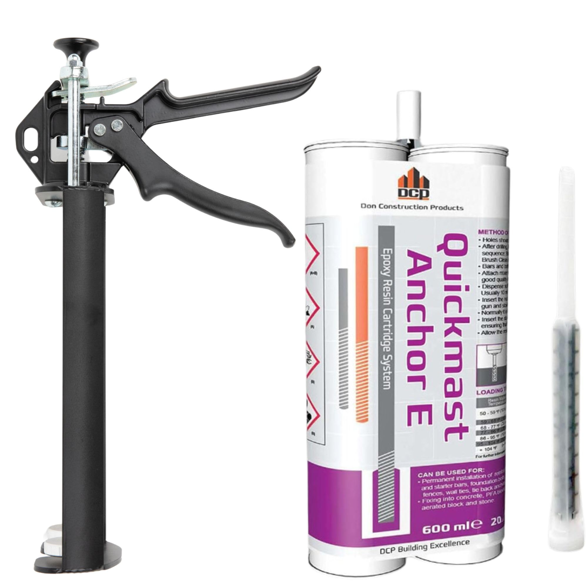 DCP Quickmast E Concrete Epoxy Anchor System 20 fl.oz. and Professional Epoxy Gu