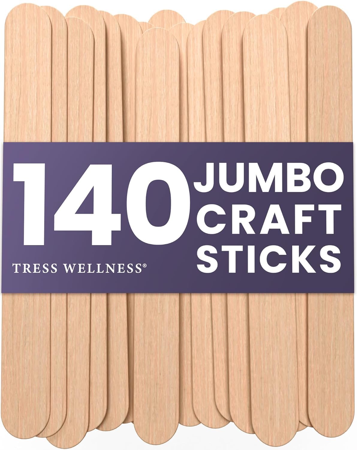 Tress Wellness Craft Sticks, Popsicle sticks, Premium Splinter-Free Wooden Stick