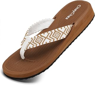 ChayChax Women's Flip Flops Wedge Beach Sandals Lightweight Summer Slippers Outdoor Non-Slip